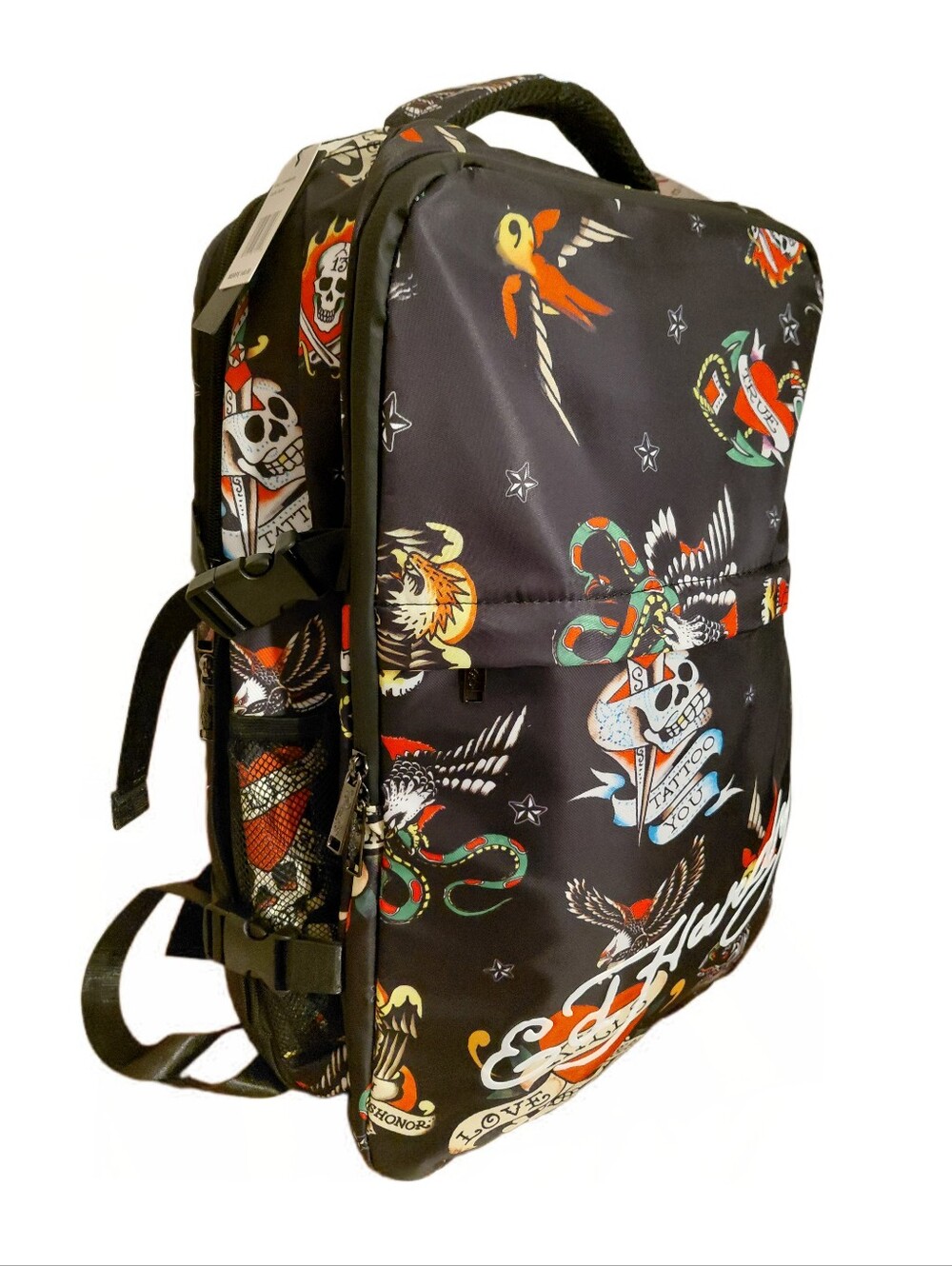 Ed Hardy Y2k Inspired Tattoo Design Love Kills Slowly Backpack / Travel Bag